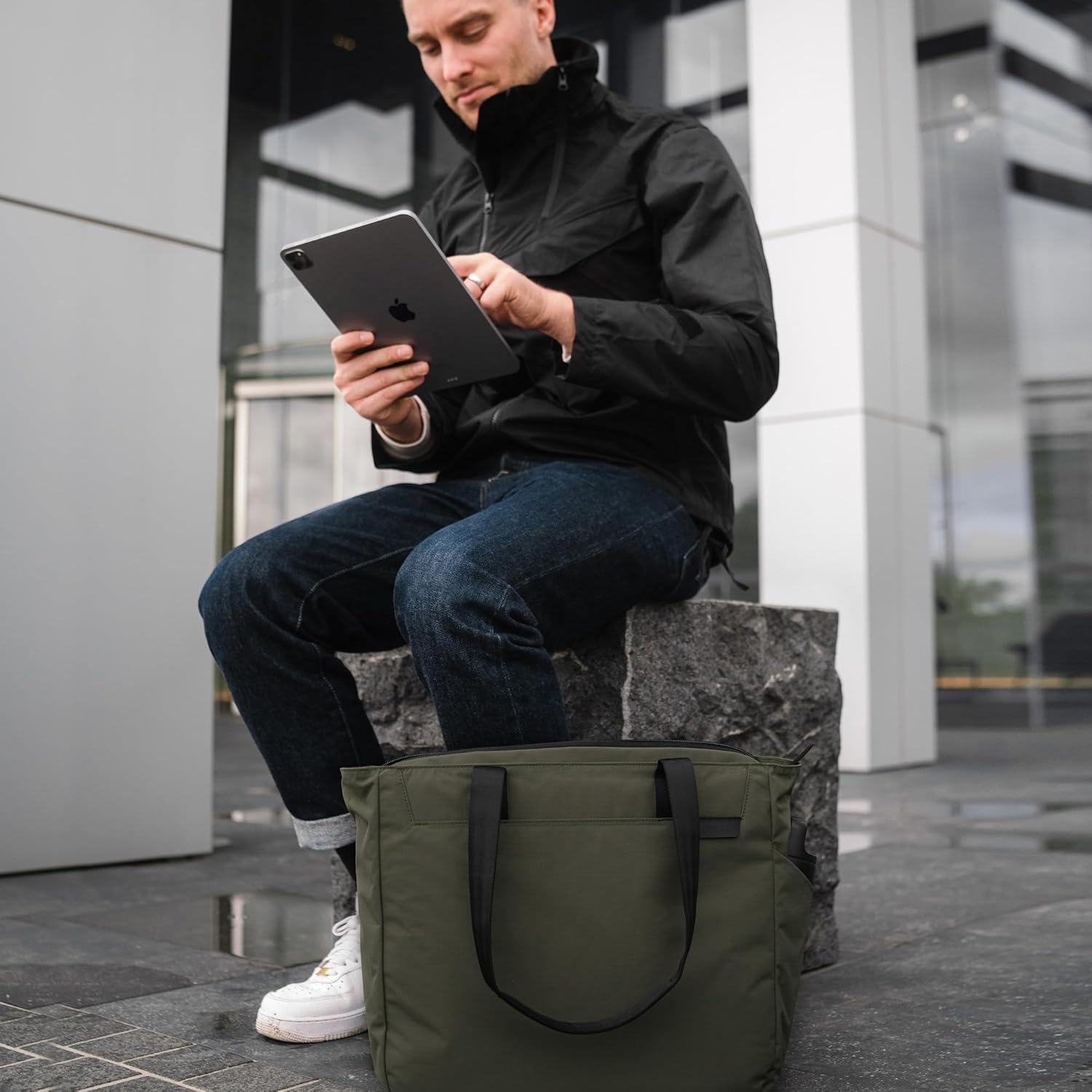 ALPAKA Metro Tote Bag 14L- Build 16" Laptop & Tablet Sleeve with zipper, External Bottle Pocket,Luggage pass-through - Image 2