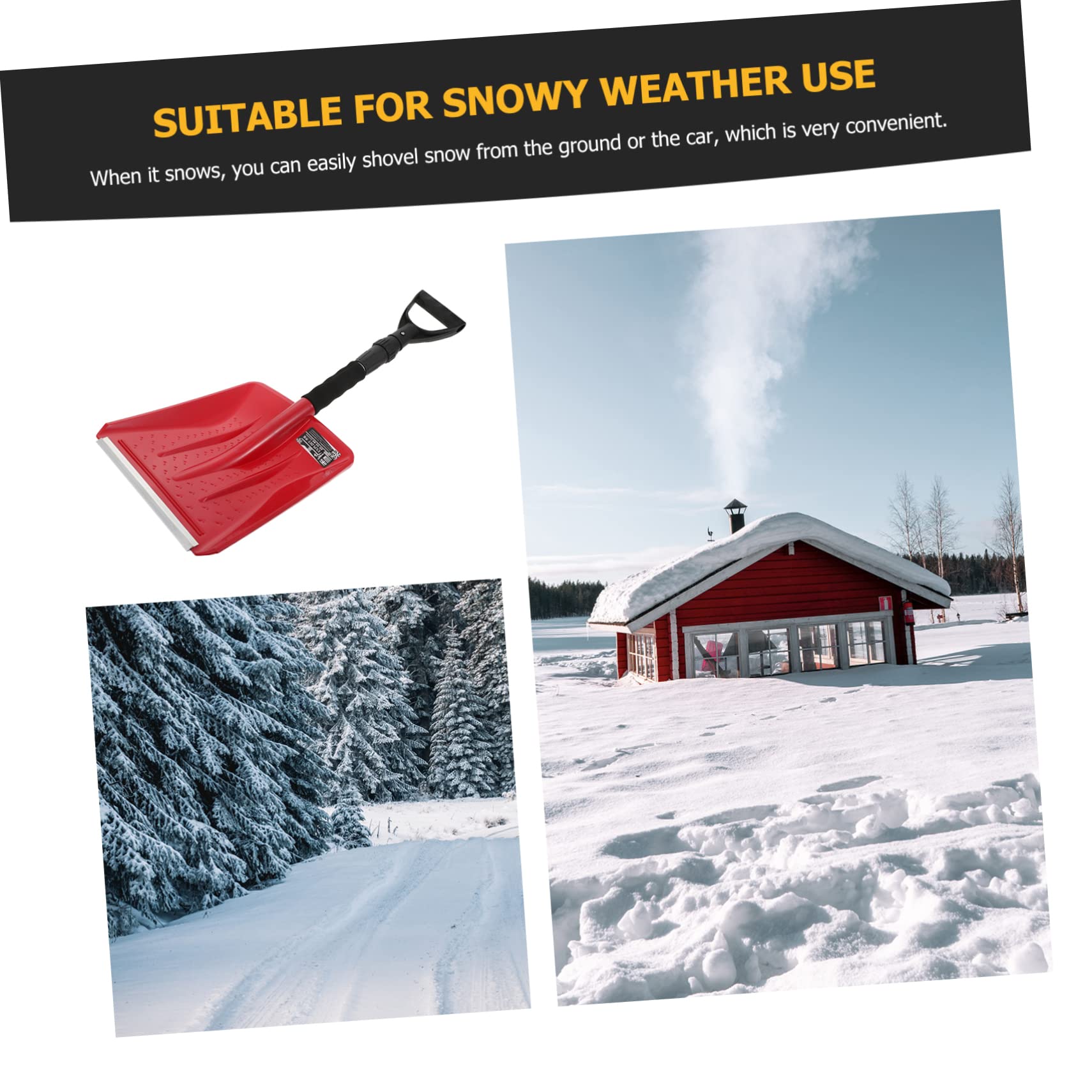 Sosoport Pelle à Neige Rétractable en Alliage d'Aluminium et Plastique, Anti-Dérapante et Robuste, pour Voiture en Conditions de Neige