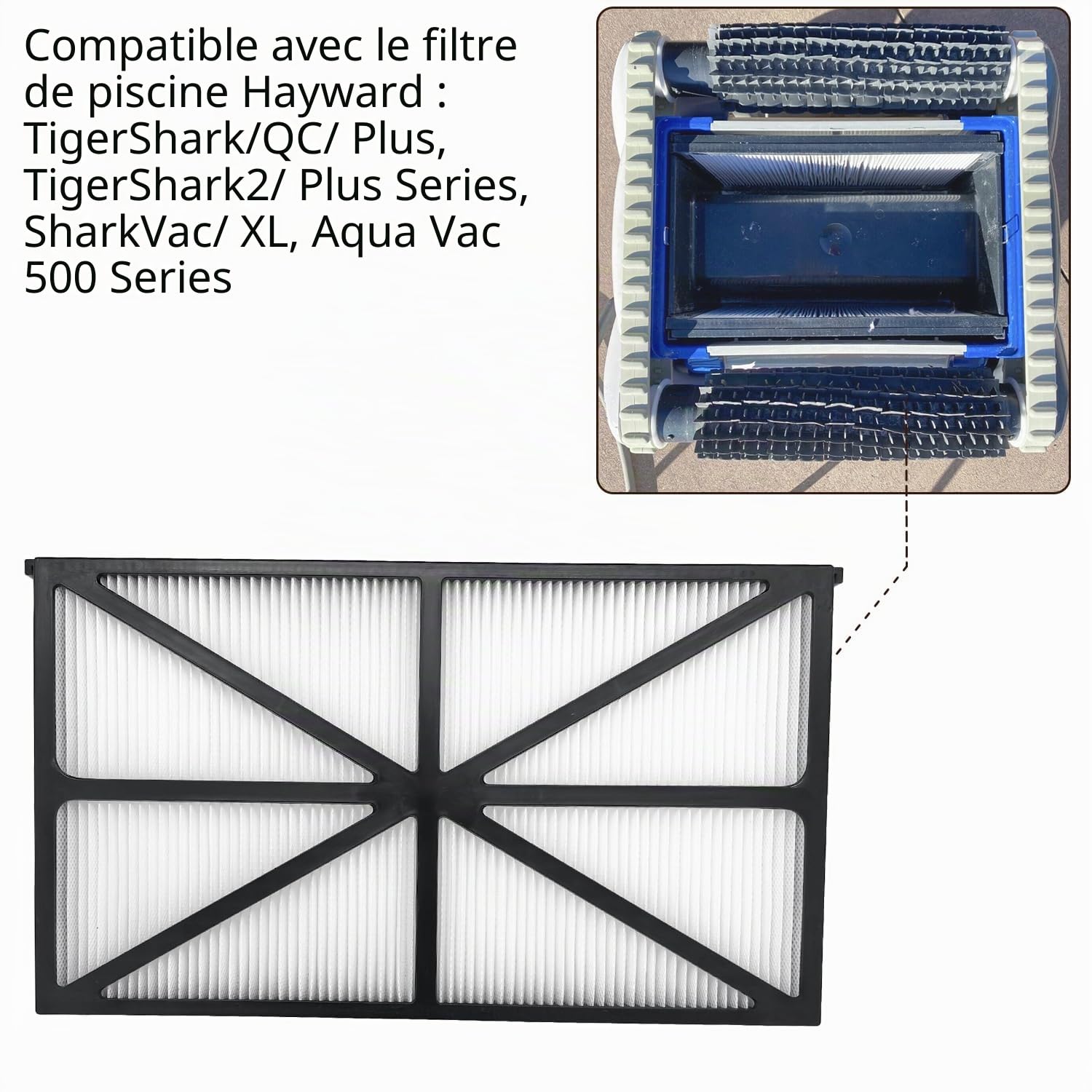 deawater RCX70101 Lot de 4 cartouches filtrantes pour nettoyeur de piscine Hayward AquaVac, TigerShark et SharkVac - Pièce Maytronics