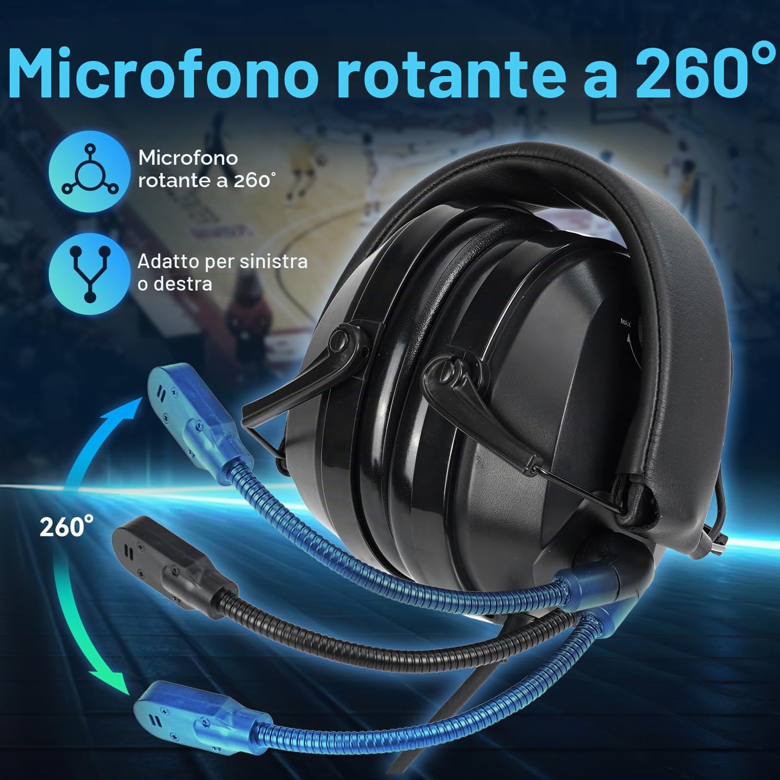 Retevis Cuffie Per Walkie Talkie Con Cancellazione Del Rumore, Cuffie Radio a 2 Vie, Controllo Del Volume, Radio a Due Vie a, Compatibile con Baofeng UV5R RT24 RT27 RT5R RT86 (confezione da 1