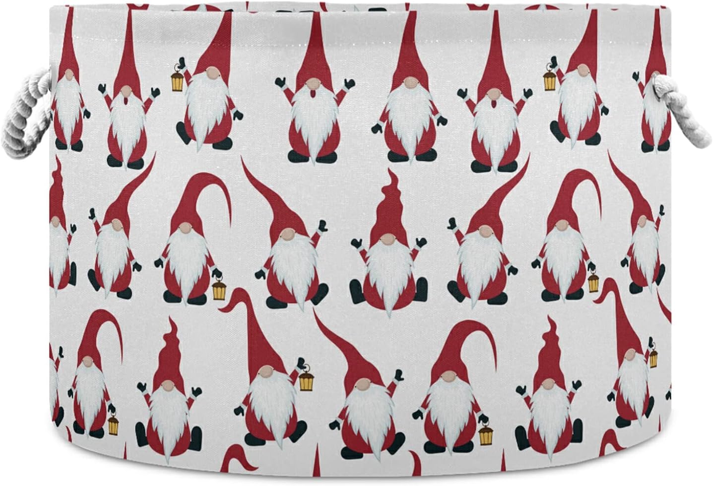 Christmas Large Storage Basket Christmas Gnomes for Toys Clothes Storage Bin Box Laundry Hamper Organizer Bag with Handles