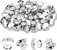 NANMOTUE 40PCS Locking Pin Backs - Durable Metal Pin Keepers for Brooch, Enamel Lapel Pins - Secure Snap Clasp