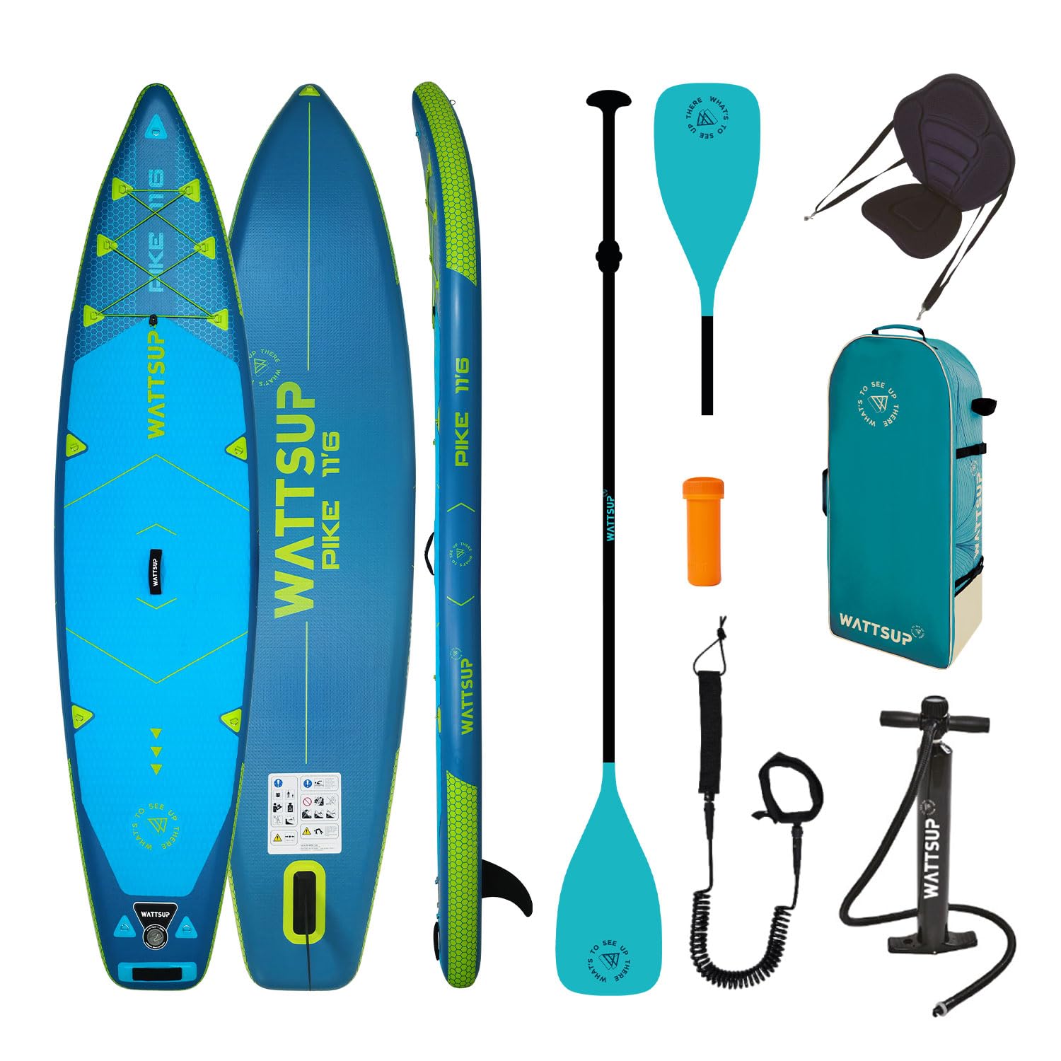 W WATTSUP - pb -wpik116k - wattsup pike 11'6 (combo kayak) - spessore 15 cm - goccia - punto rigido e robusto - 150 kg