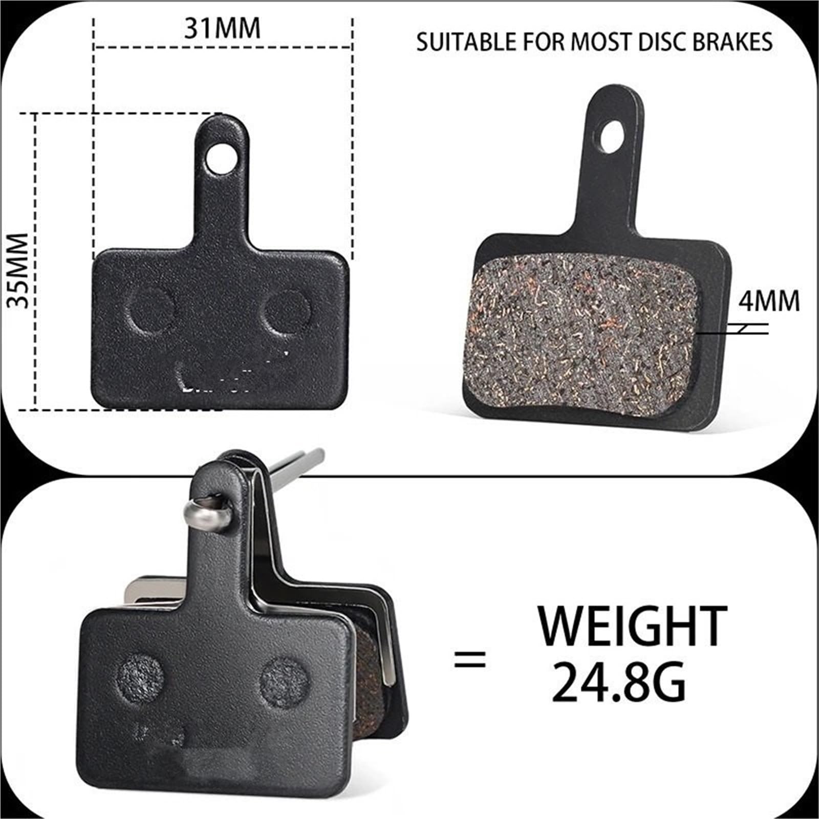 Scheibenbremsen Passend für SHIMANO B01S B05S Halbmetall-Mountainbike-Scheibenbremsbeläge, halbmetallische hydraulische Bremsbeläge für Fahrräder Bremssattel(Semi-Metal 10Pairs)
