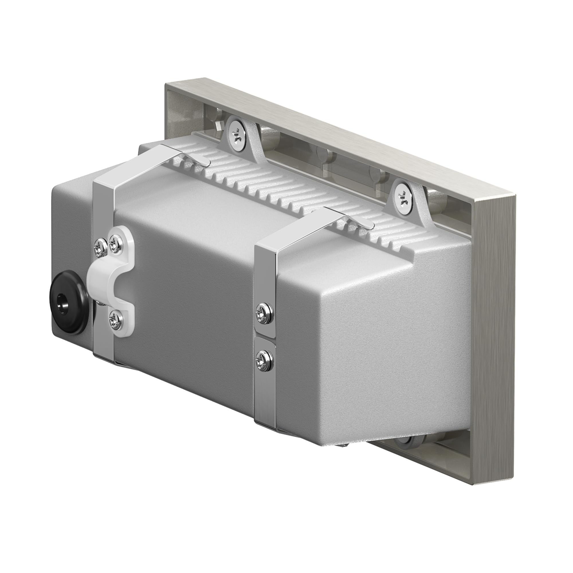 ledscom.de LED encastré mural NOLA, downlight pour l'extérieur, IP54, aluminium brillant, 140 x 70mm, blanc chaud