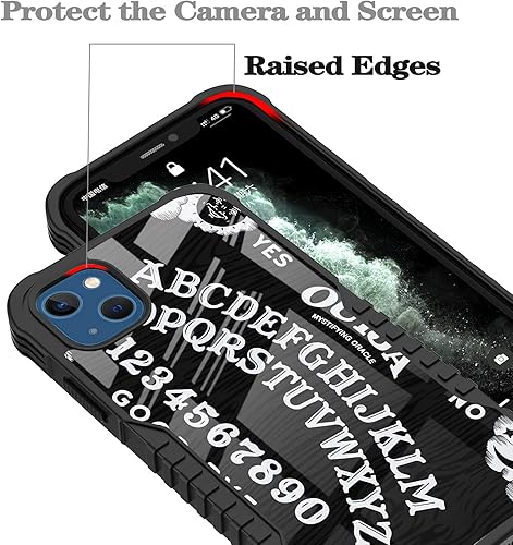 Miniatura 5 de LANJINDENG Funda compatible con iPhone 15 Plus, diseño gótico retro Ouija Board gótico de Halloween para mujeres y niñas, protección resistente a