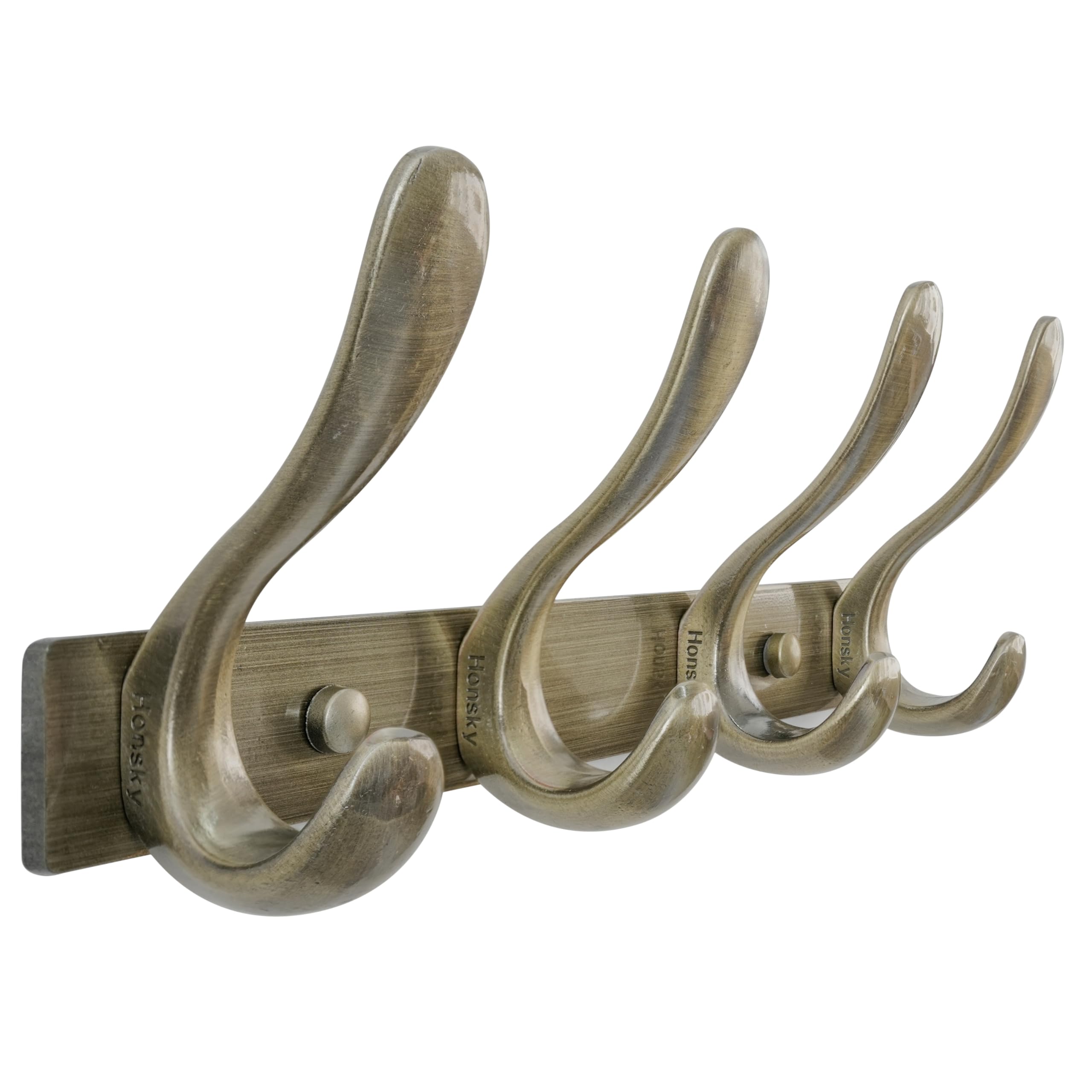 HONSKY Wall Coat Rack, Towel Rack,Metal Wall Coat Hanger with 4 Double Hooks (8 Hook), for Hanging Coat, Hat, Bag, in Hallway Entryway, Bronze — image 1