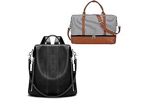 S-Zone Spacious Leather Backpack for Women and Weekender Bag