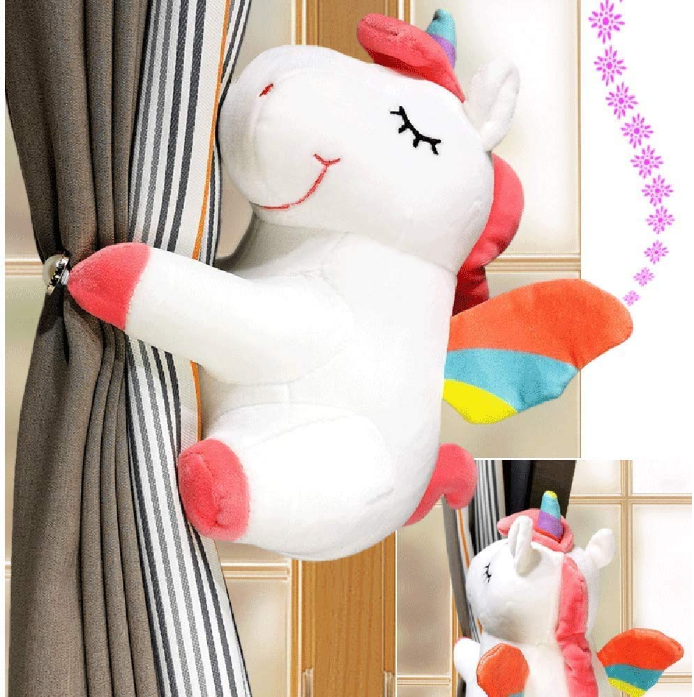 Embrasses Rideau Licorne – Paire De Attaches Rideau En Peluche, 25 Cm, Mignon, Pour Chambre, Nursery, Salon - 4