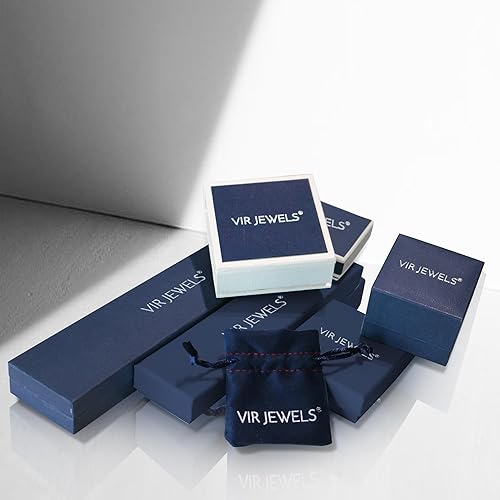 Miniatura 7 de Vir Jewels Anillo de boda de diamante de 110 quilates para mujer anillo de boda de oro blanco de 10 quilates con 10 puntas de piedras talla 45-10