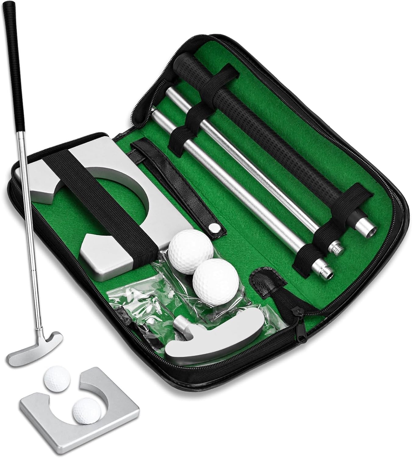 Set da Golf per Ufficio Set di Putter da Golf Portatile Allenamento Staccabile con Palline e Borsa per il Putting al Chiuso