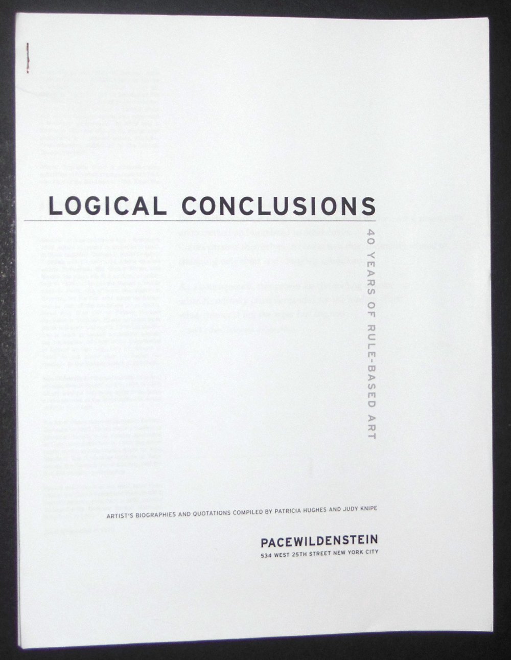 Logical Conclusions - 40 Years of Rule-based Art: Glimcher, Marc ...