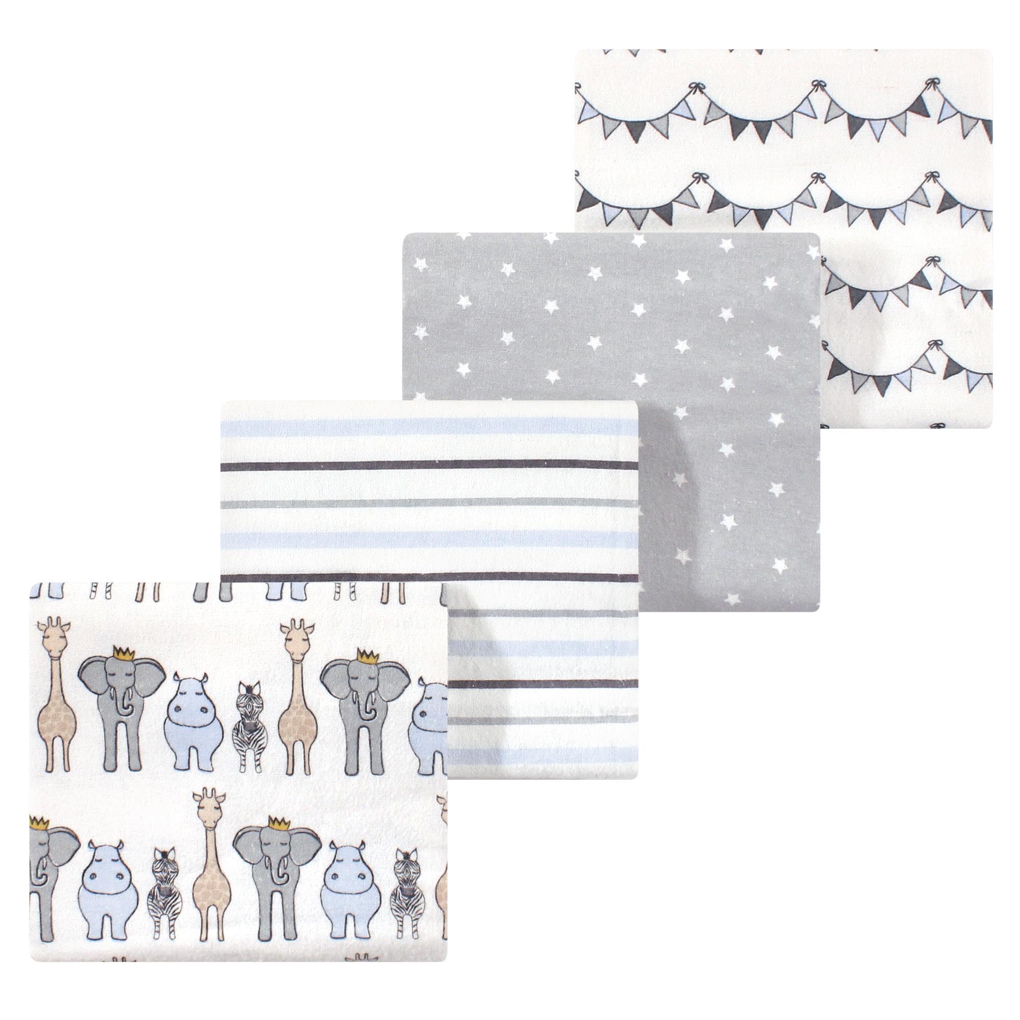 Luvable Friends Little Treasure Flannel Receiving Blankets 4pk