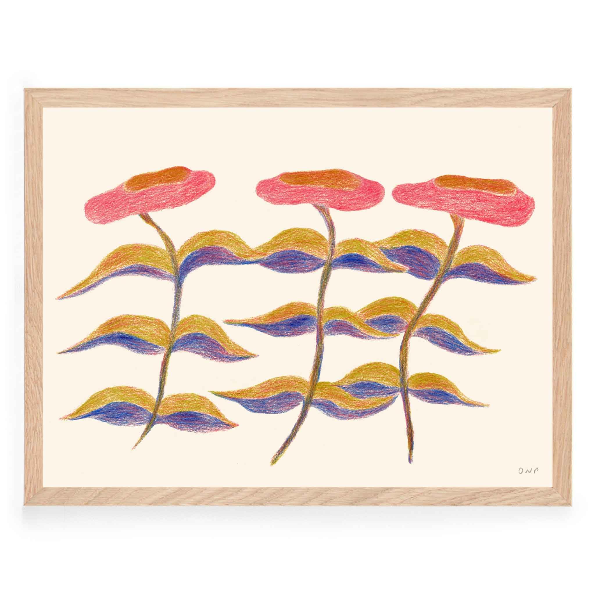 The Poster Club アートポスター 30×40cm Three Flowers ポスタークラブ 北欧雑貨 デンマーク製