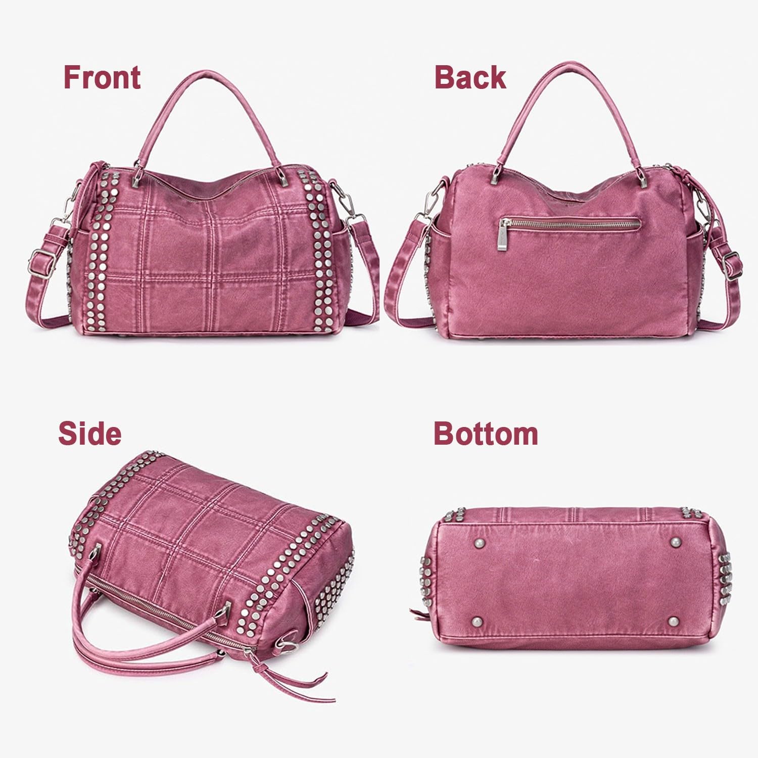 Bolso de Mano Bolsos De Mujer Grande Bandolera, PU Cuero Vintage City Bag