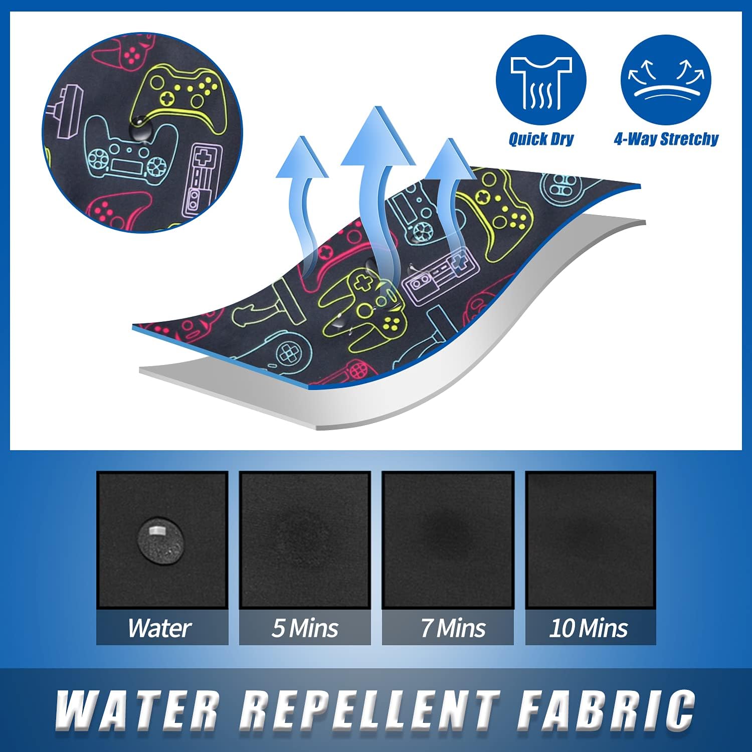 LUCOWEE Boys Swim Trunks with Compression Liner Comfortable Anti-Chafe Swimming Shorts Stretchy UPF Quick Dry Size 3T-20 - Image 3