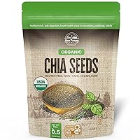 Vista 1 de AVA FARMS Semillas de chía orgánicas, 8 onzas, sin gluten, sin OMG, Kosher, aptas para dieta cetogénica, semillas veganas para pudín de chía