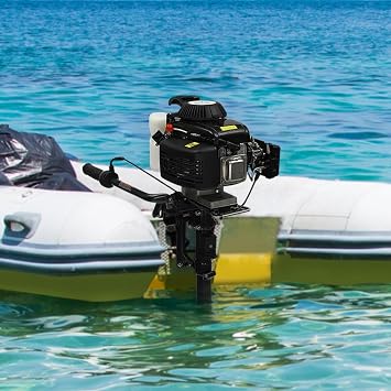4-Stroke Electric Outboard Trolling Motor 3HP 2.2kW Air-Cooled | Fits 2-3m Boats Fishing/Sailing, Cdi Quick Start, 0-180° Tiller Control For Precise Manoeuvring On Inland Waters