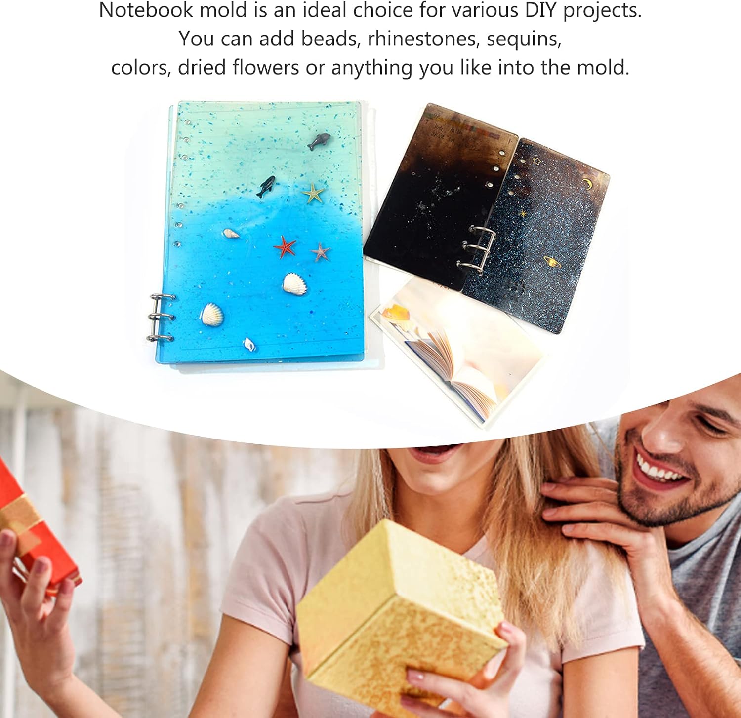 Gum Notebook Mildew, Large Notebook Cover EPO xy Gum Silicone, for Notebook EPO xy Gum Personally Constructed, Casting Tool Handcrafted Art Craft Soft Shiny Glossy Finish Easy Unmold Journal