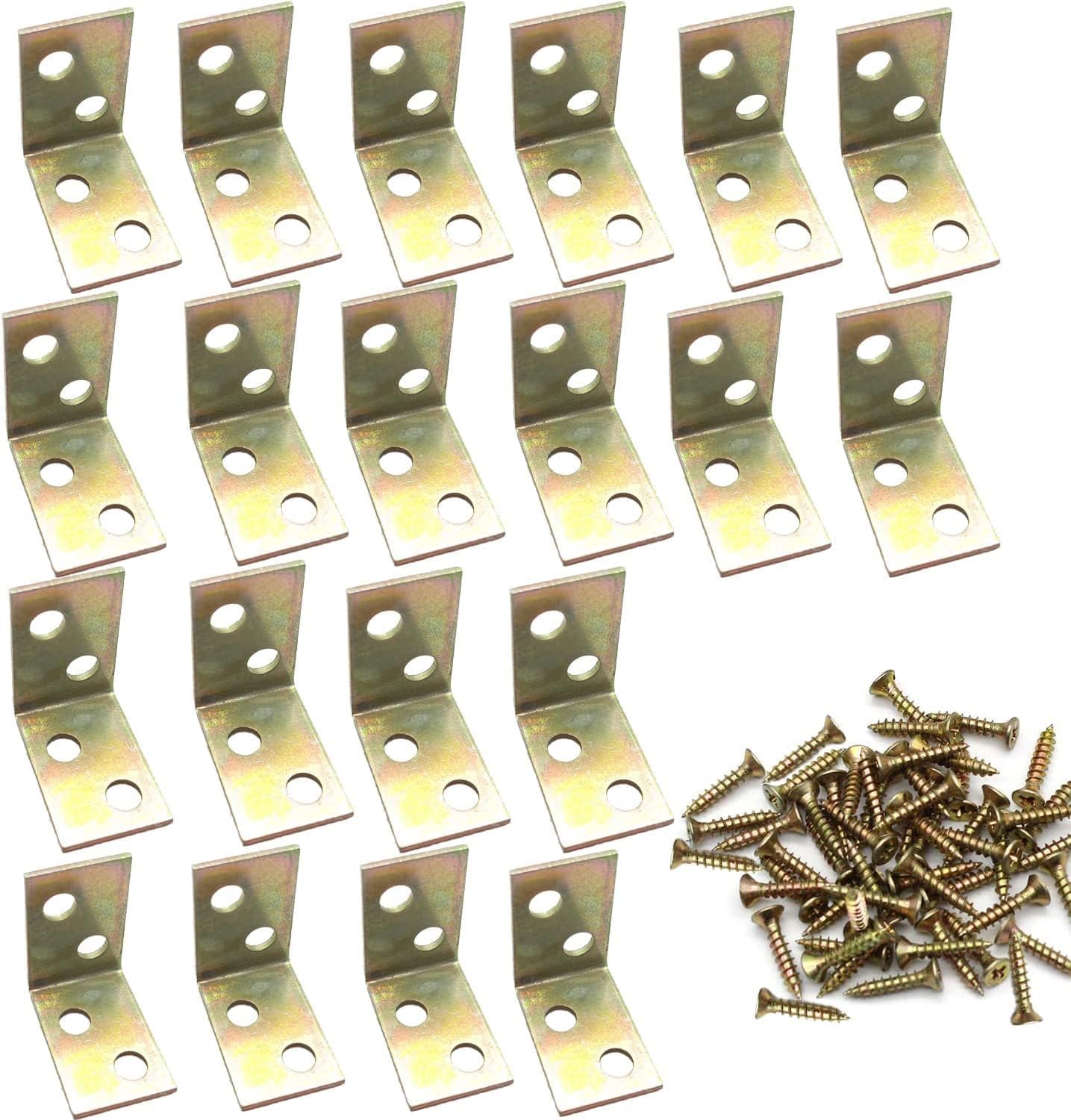 20 Staffe Angolari Zincate - 25x25x15 Mm, Con Viti, Per Mobili E Scaffali - Foto 4