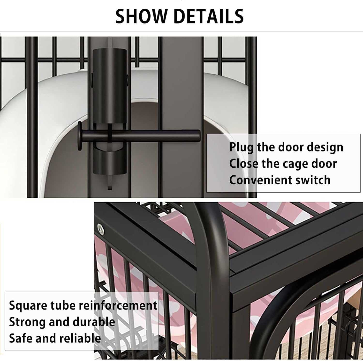 Gabbia for Animali Domestici – da Interno, for Gatti, Conigli e cincillà(White,63x45x76cm)