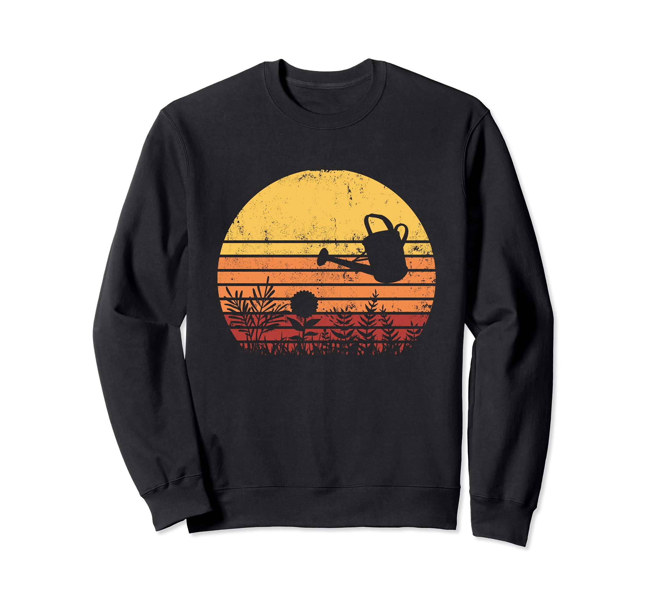Gardening Retro Watering Gardener Bed Garden Worker Sweatshirt, Black