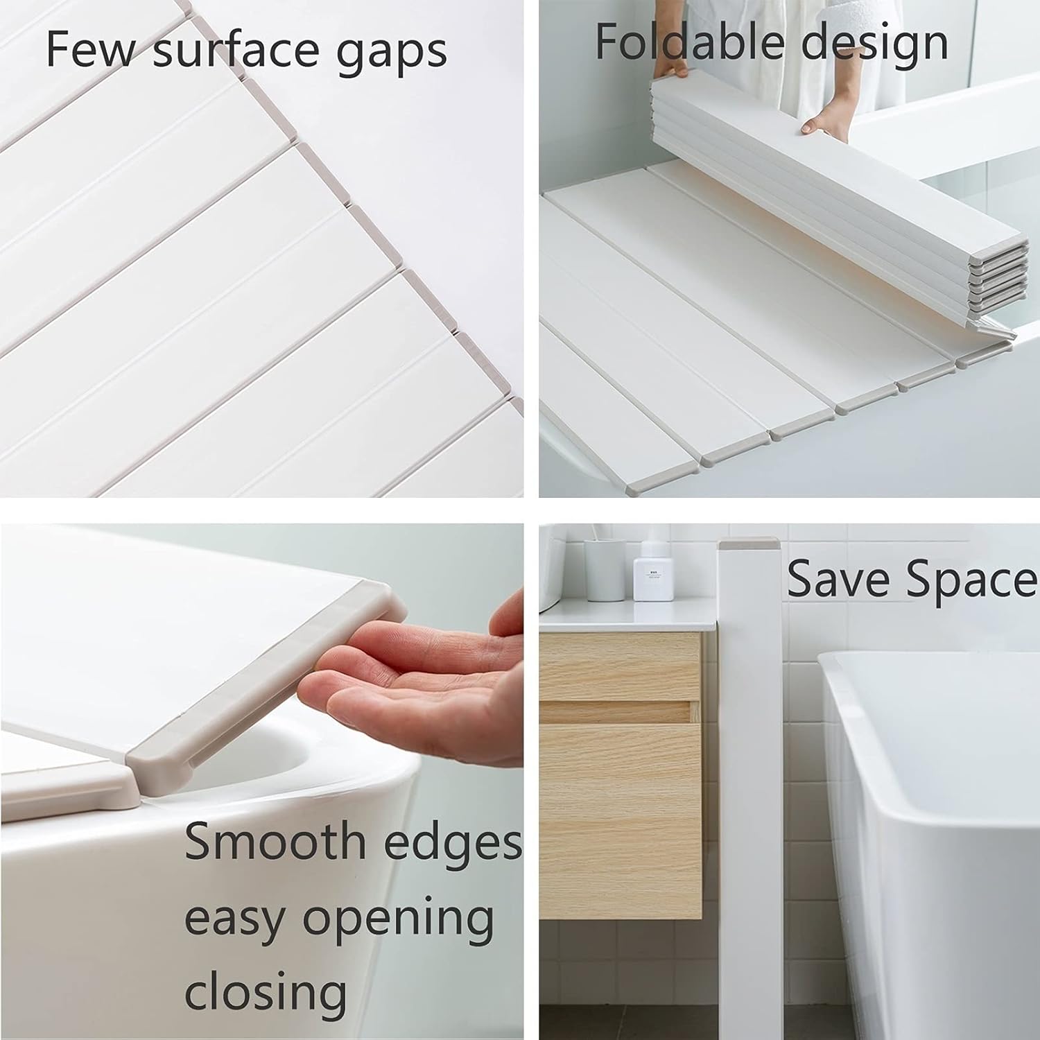 Bathtub Tray Dust Waterproof Bathtubs Cover Panel Holder Folding Bath Storage Rack for Home Apartment Bedroom 8 Size Optional (Colour: White Size: 70 cm x 110 cm)