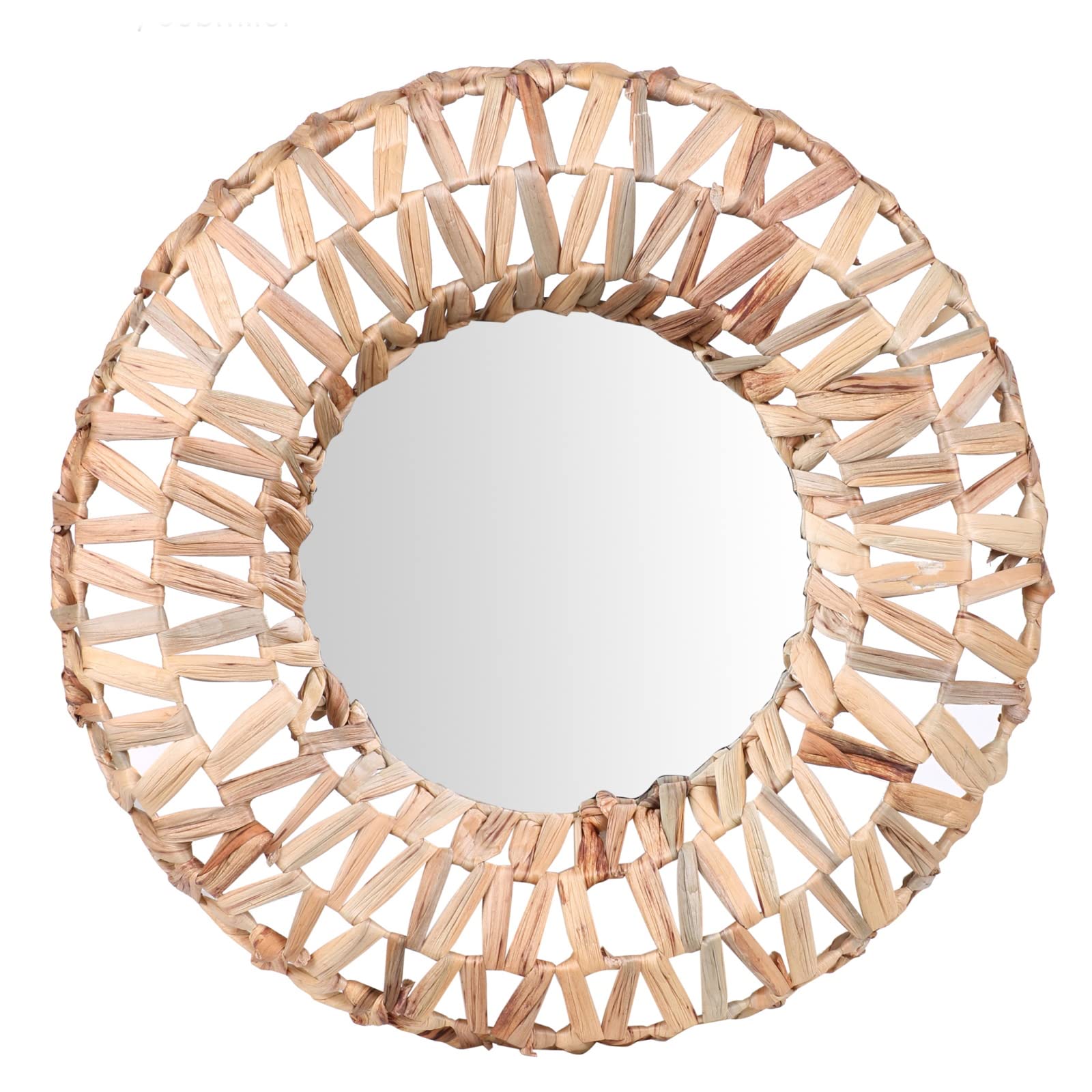Okrągłe lustro ścienne duża 3D tkana rama naścienna lustro wiszące dekoracje ścienne okrągłe lustro do salonu sypialni korytarza łazienki, 46 cm