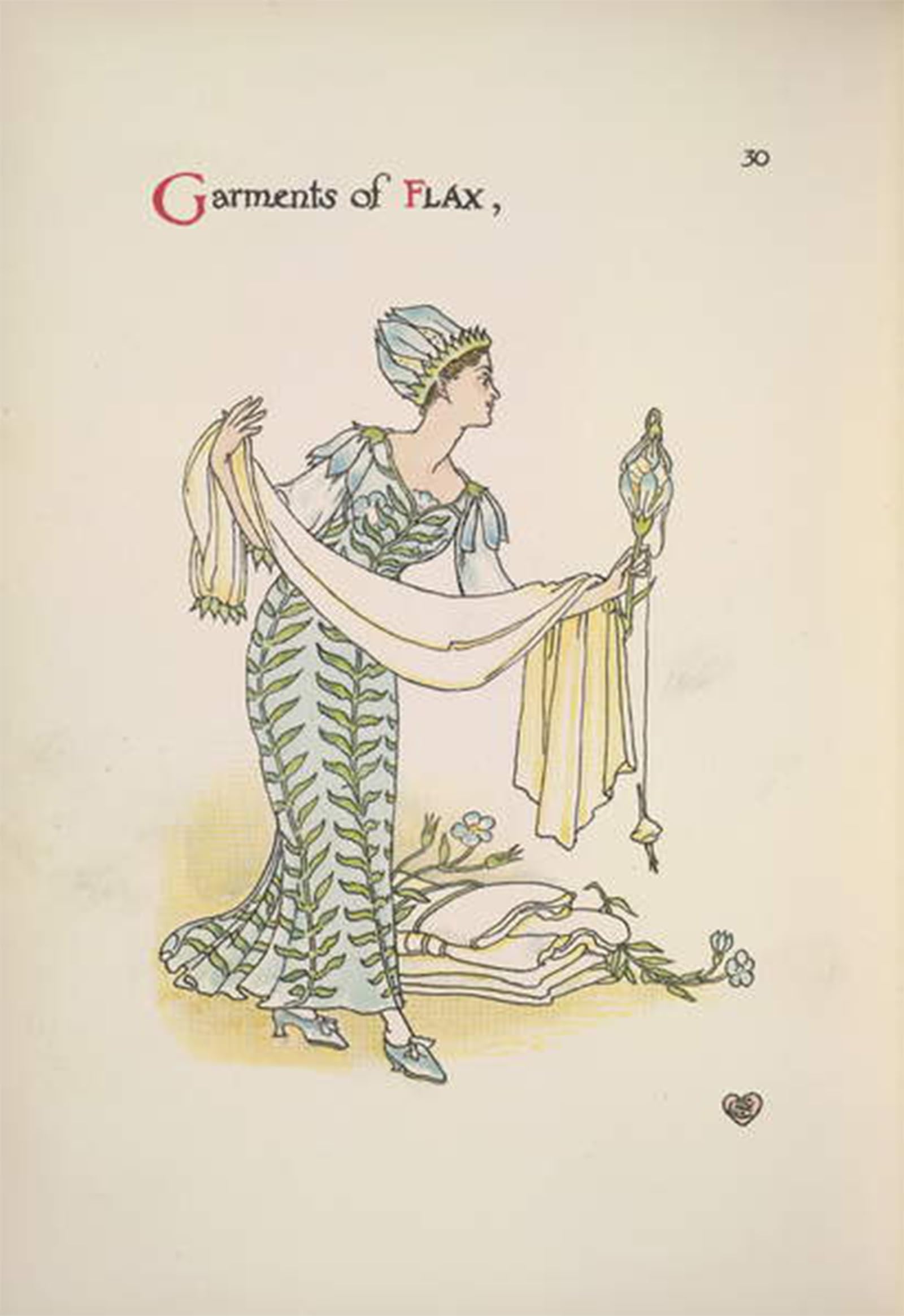 ARTXLXXBN Famous Print Painting Colorful Art Print Garments of Flax a Woman Holding a Shawl by Walter Crane Canvas Art Decorations for Home Decor 60x90cm