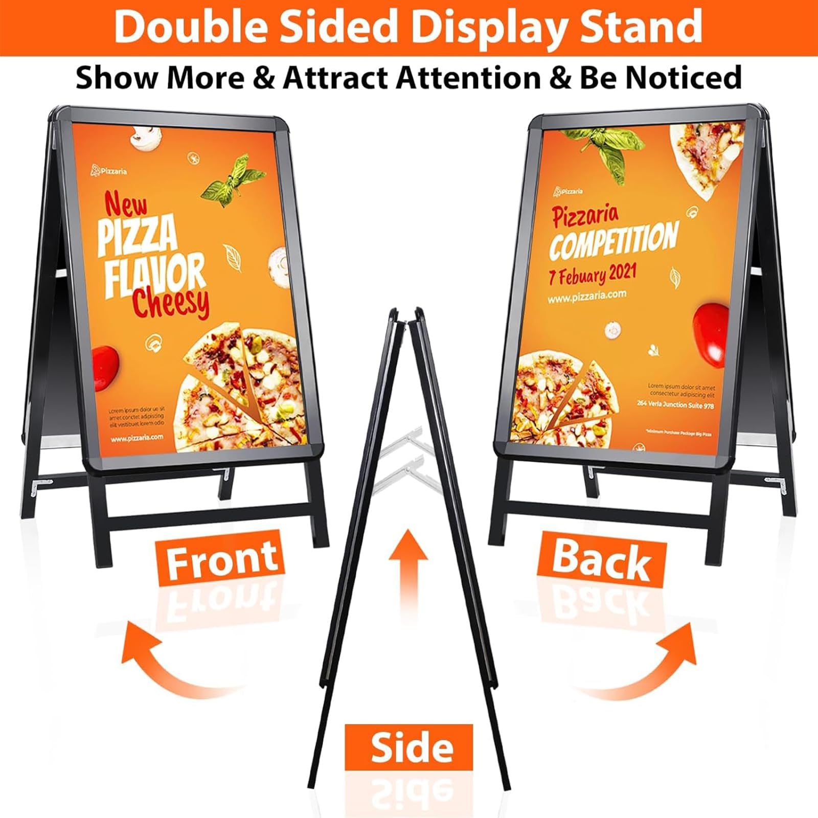Caja De Luz LED Para Publicidad, Tablero Para Exhibición De Carteles, Placa Guía De Luz Tres En Uno, Fácil Instalación + Cambio Rápido, Para Negocios, Restaurantes,60 * 80cm