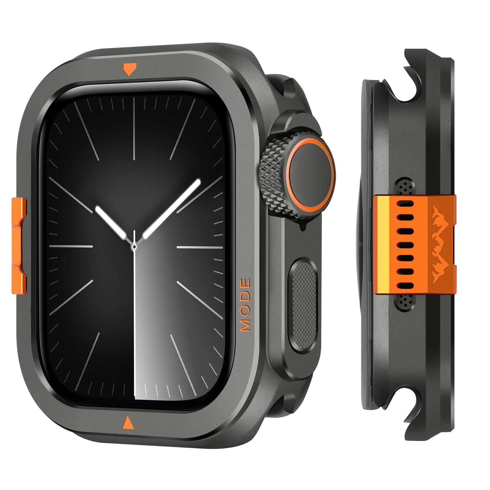 Suphart Metal Bumper Cover Compatible with Apple Watch Series 9 8 7 Case 45mm Turn 45mm into Ultra