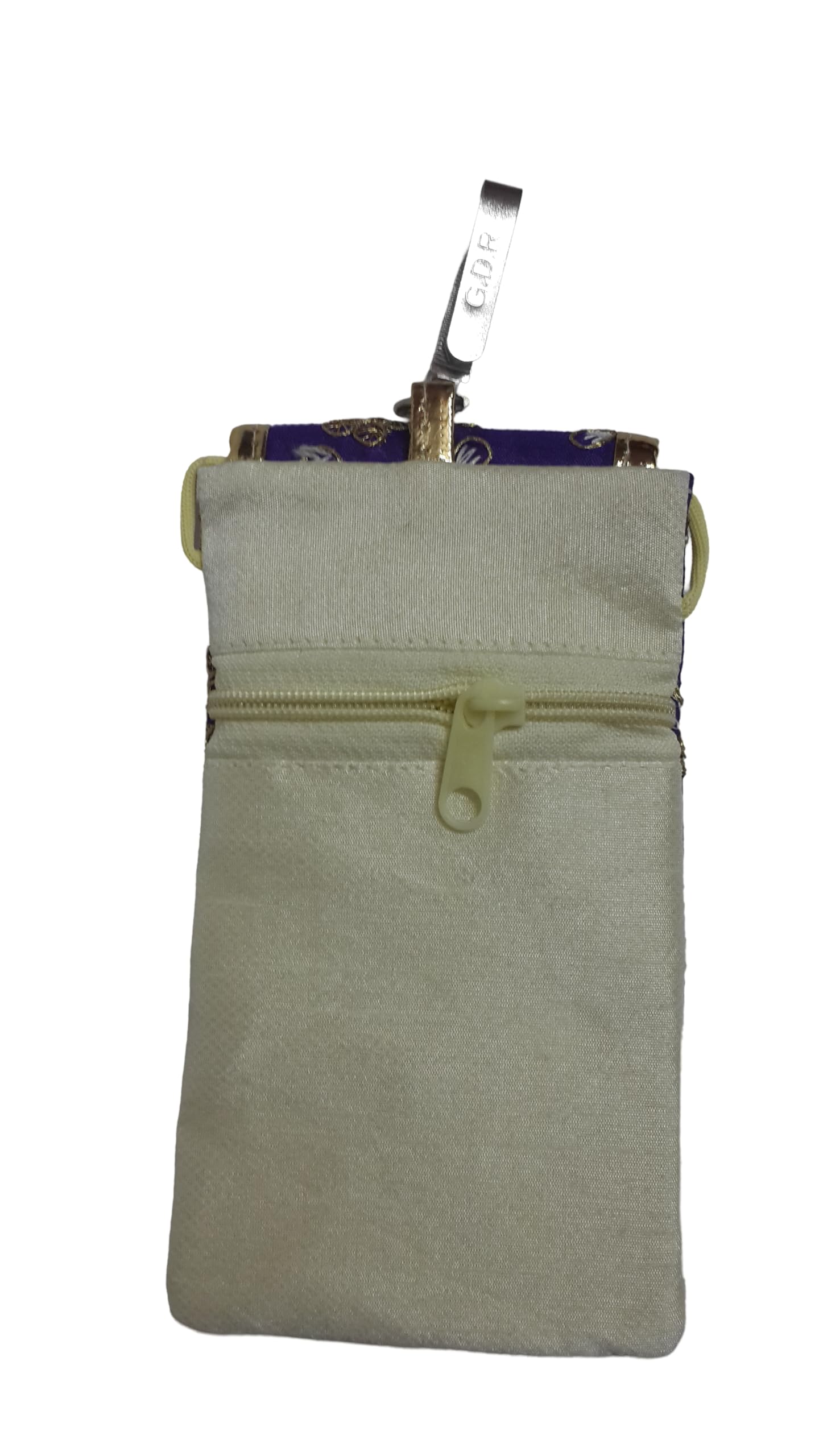 SUMERA WARQ Fancy Embroidered Mobile Pouch Cover for Women Designer Multicolor Handmade Ethnic with Sling & Clip (Purple) 4