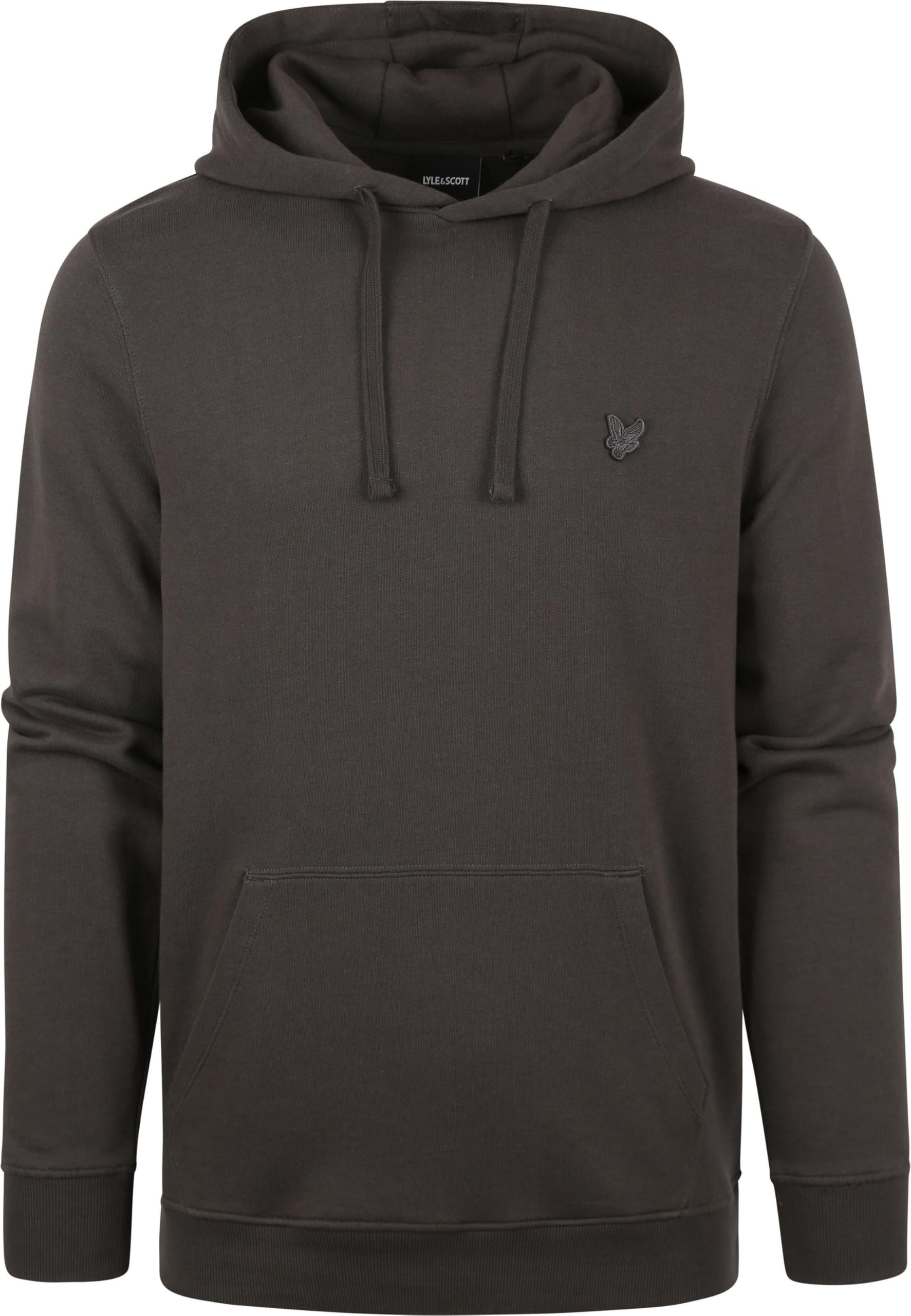 Lyle & Scott Men's Dark Grey Tonal Eagle Pullover Hoodie Gunmetal S