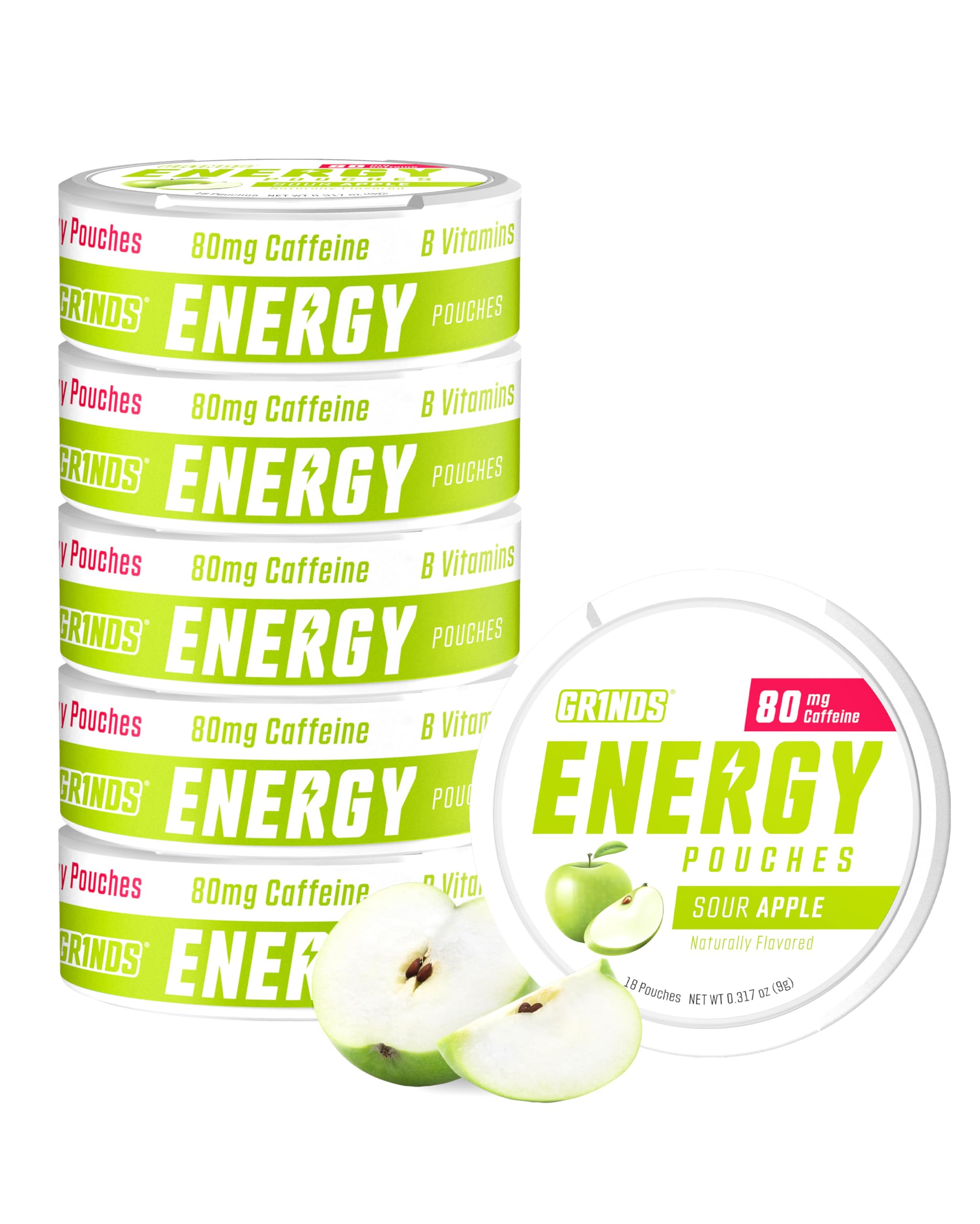 GRINDS Energy Pouches Sampler, Wintergreen, White Peach, Sour Apple, 3 Cans — Amazon image 26