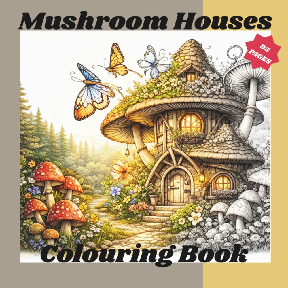 Mushroom Houses: Colouring Book