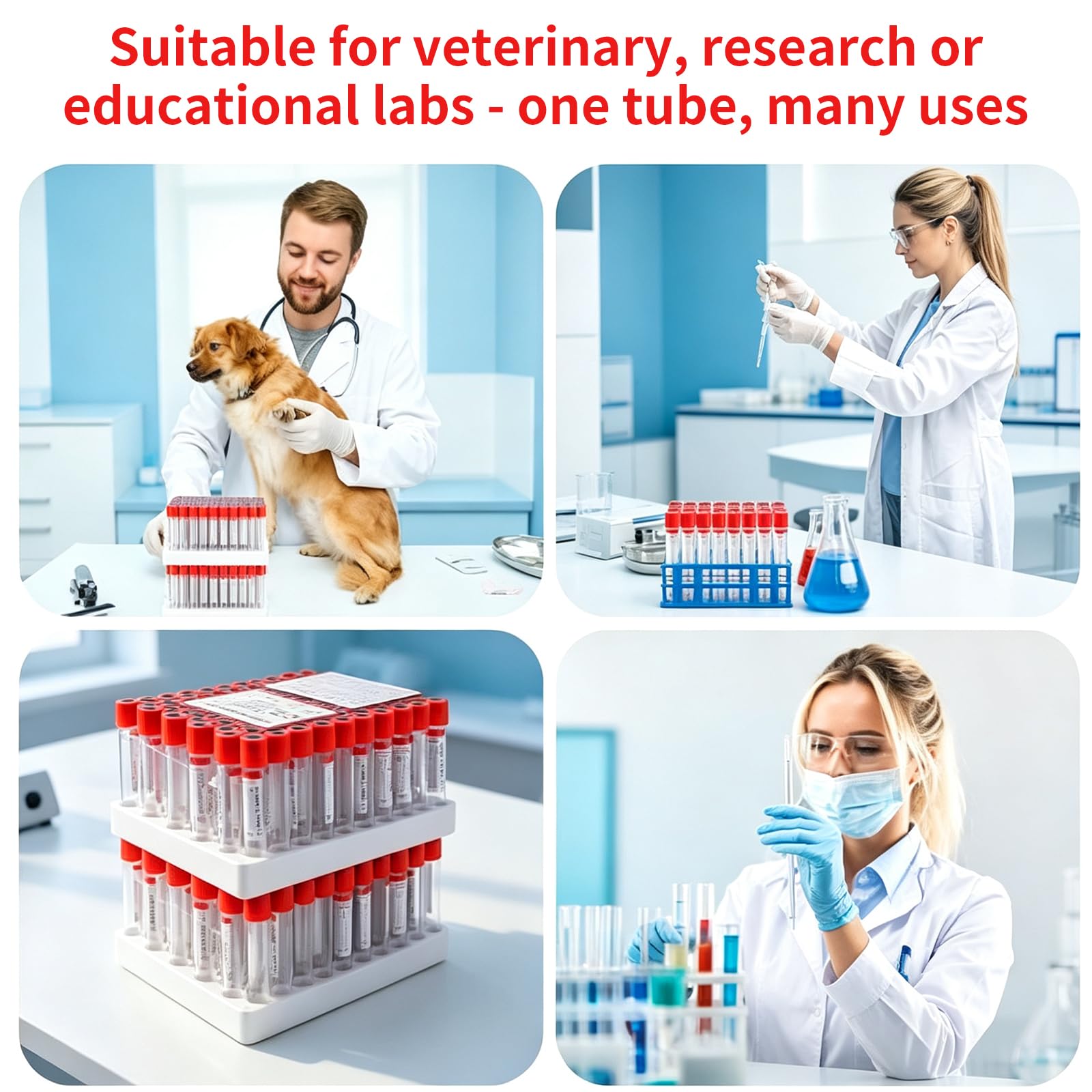 Lab Sample Tubes - 100 Pcs 10ml -7