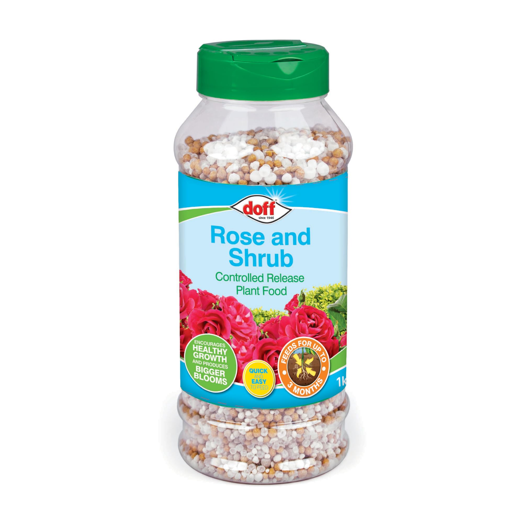 Doff Rose & Shrub Continuous Release Growth Plant Food Feed Fertiliser 1kg