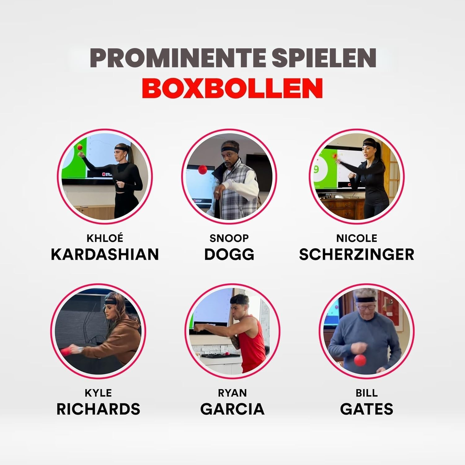 Boxbollen Original mit App, verwendet von Prominenten - MMA Gear Boxball - Boxreflexball mit verstellbarem Gurt - Interaktive Boxball-App-Integration - 1 Packung