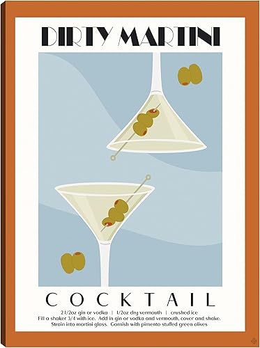 Miniatura 1 de Fine Art Canvas Lienzo decorativo de pared de Martini sucio de la artista Heather Myers para sala de estar, dormitorio, baño, cocina, oficina, bar,