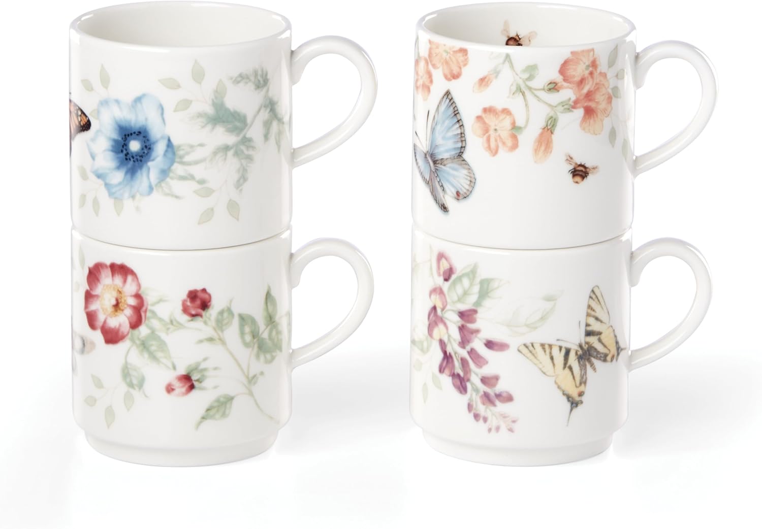 Lenox 890451 Butterfly Meadow 4-Piece Stacking Mug Set