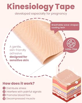 OK TAPE Pregnancy Belly Band Tape, for Belly Pain, Back Pain Relief