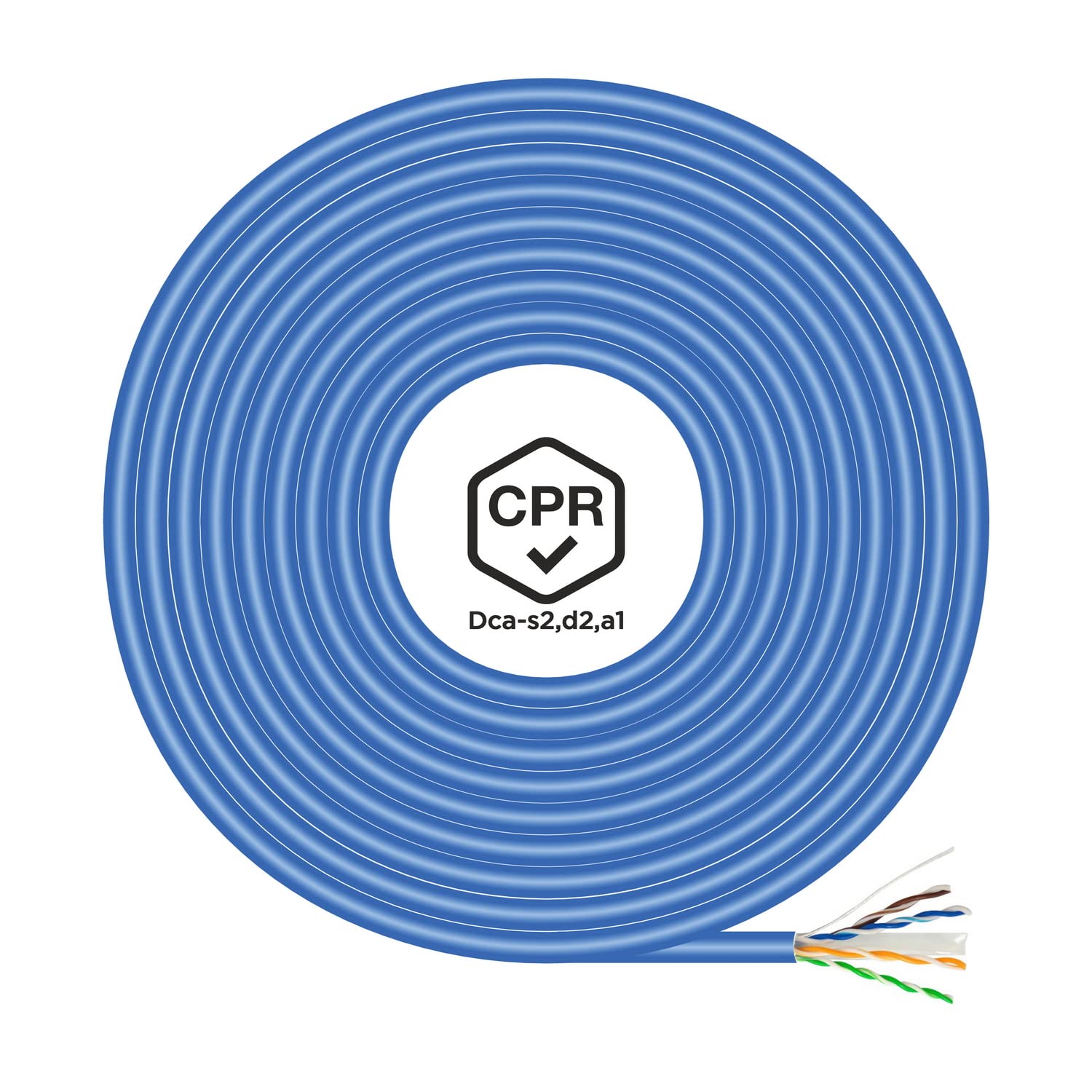 AISENS - A135-0663 - Cable de red RJ45 Cat.6 UTP CPR Dca rígido AWG24, azul, 305m