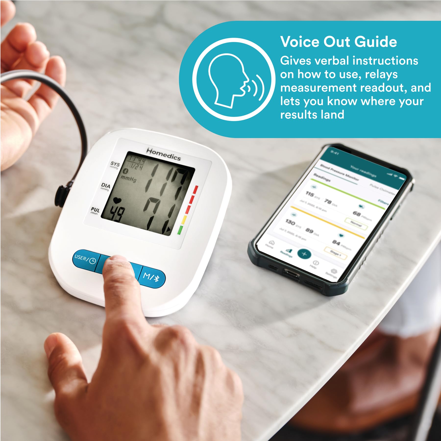 Homedics Blood Pressure Monitor - Bluetooth & Easy Tracking -4