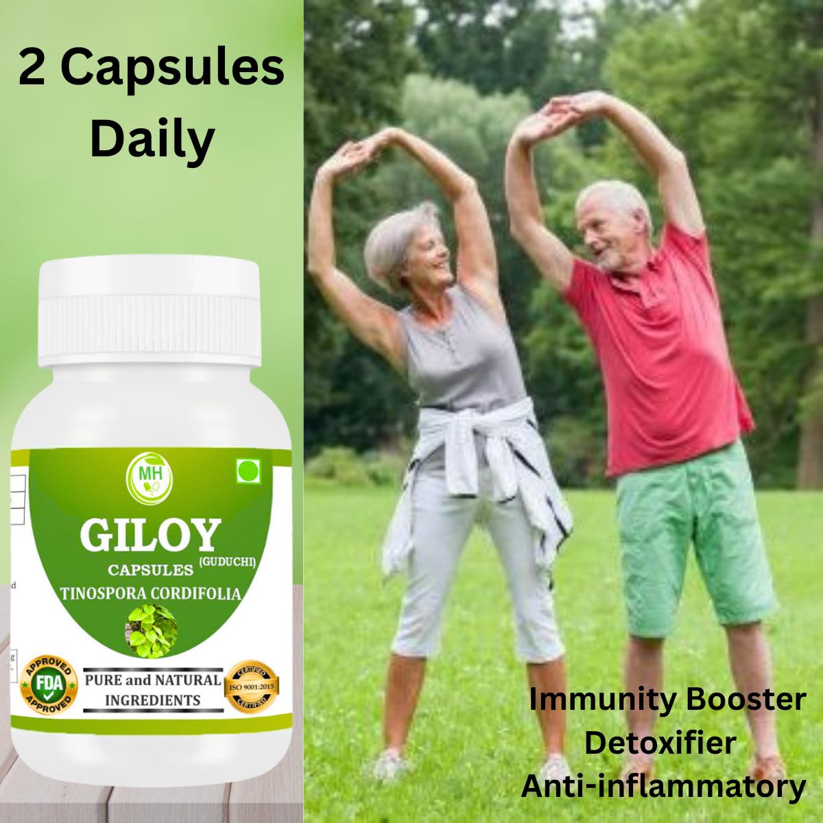 Giloy Capsules 500mg – 60 Count | 1 Pack | Vegetarian | Plant-Based | Herbal Supplement | No Artificial Additives | Gluten Free | organic | — Amazon image 8