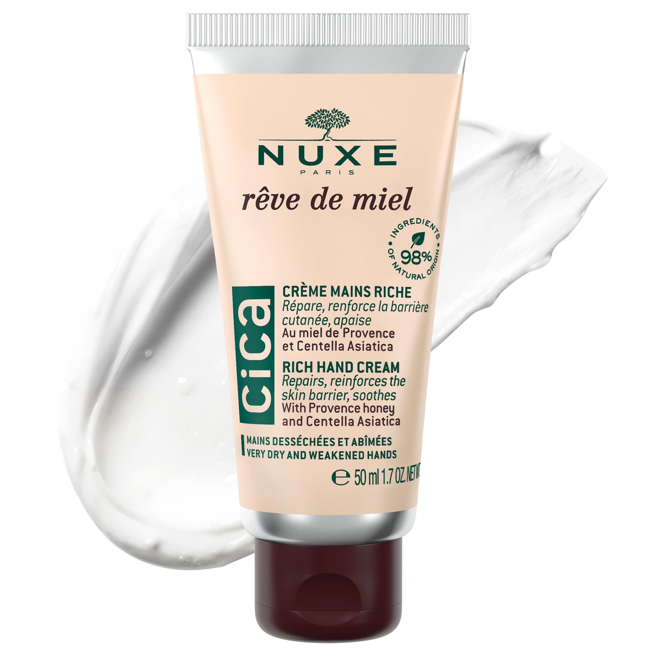 Nuxe Hand and Nail Cream, Repairing Hand Cream, Nourishes & Softens Dry Hands, Strengthens Nails & Cuticles, Vegan Formula