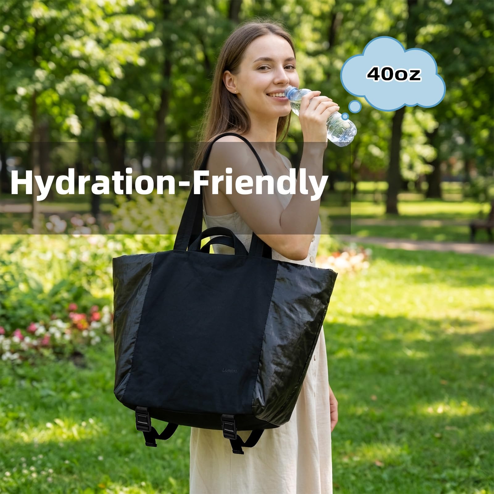 Bolso tote mujer, bolsos de viaje ligeros para el gimnasio con correa para esterilla de yoga, bolsillo impermeable, bolsa para zapatos y neceser; juego de 3 piezas. Bolso tote versátil — view 3