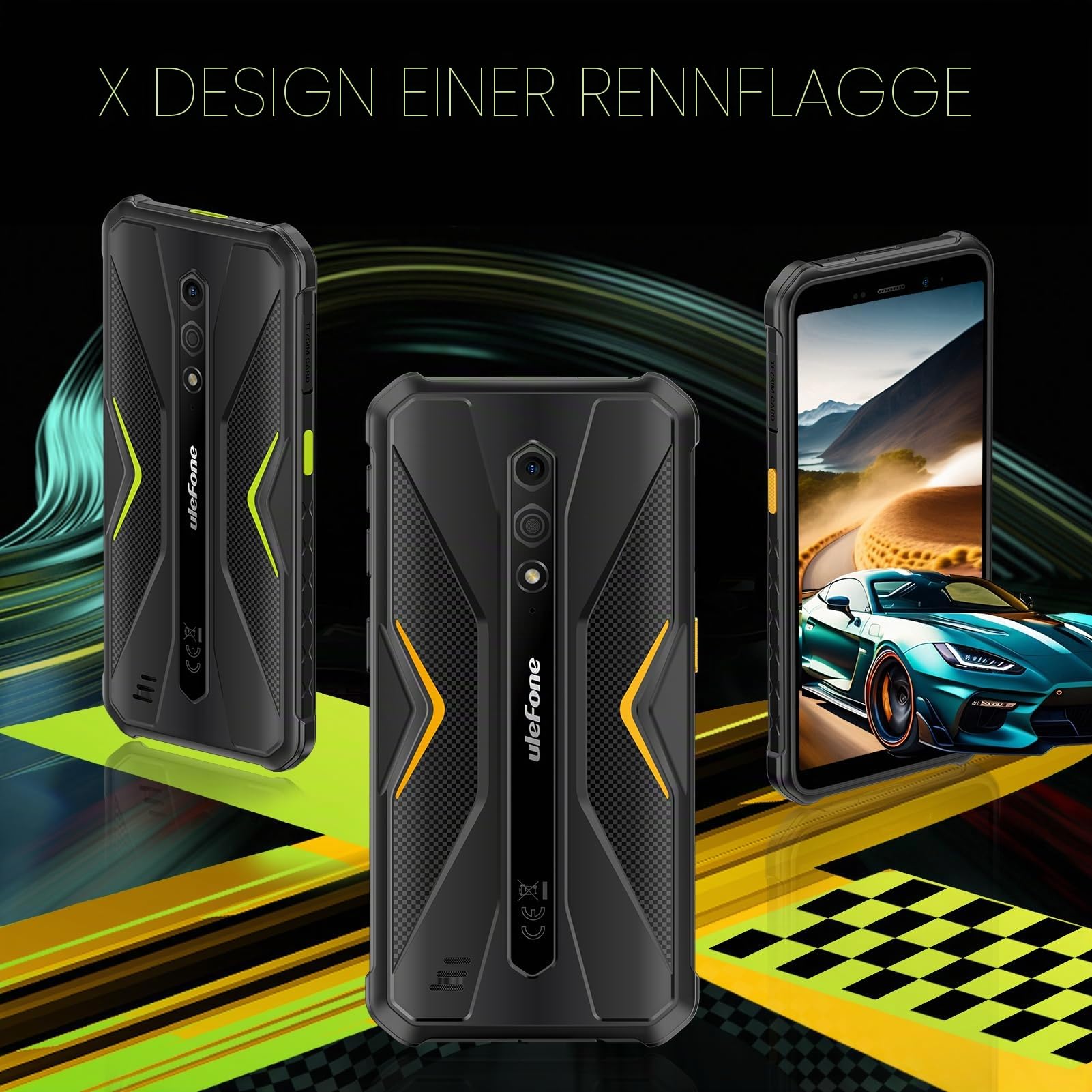 Ulefone Armor X12 Pro Outdoor Handy Android 14 mit Octa-core 8GB + 64GB/SD-256GB, ip68/69k Smartphone Ohne Vertrag Wasserdicht 4G Dual SIM Handy mit 4860mAh Akku, 13MP+8MP, 5GHz Wi-Fi/NFC/OTG/GPS/Grün