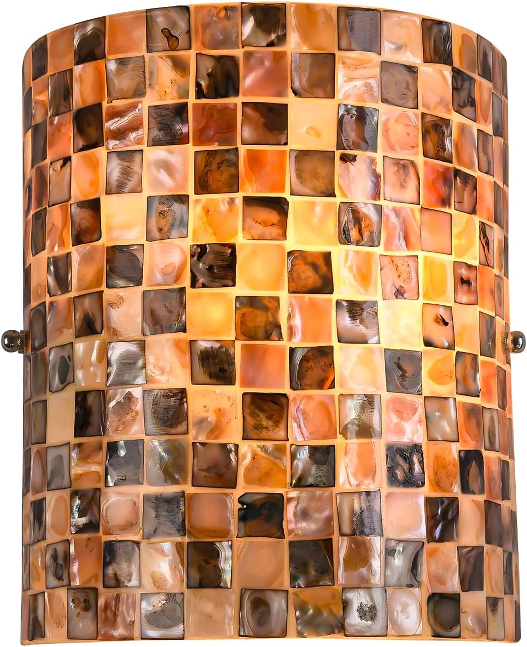 ARTZONE Tiffany Style Wall Sconces, Natural Shell Lampshade Mosaic Wall Light for Bedroom, Stairway, Corridor