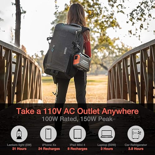 Miniatura 4 de AIMTOM Estación de energía portátil de 155 Wh fuente de alimentación de reserva de batería de litio recargable solar con salida de inversor de CA de