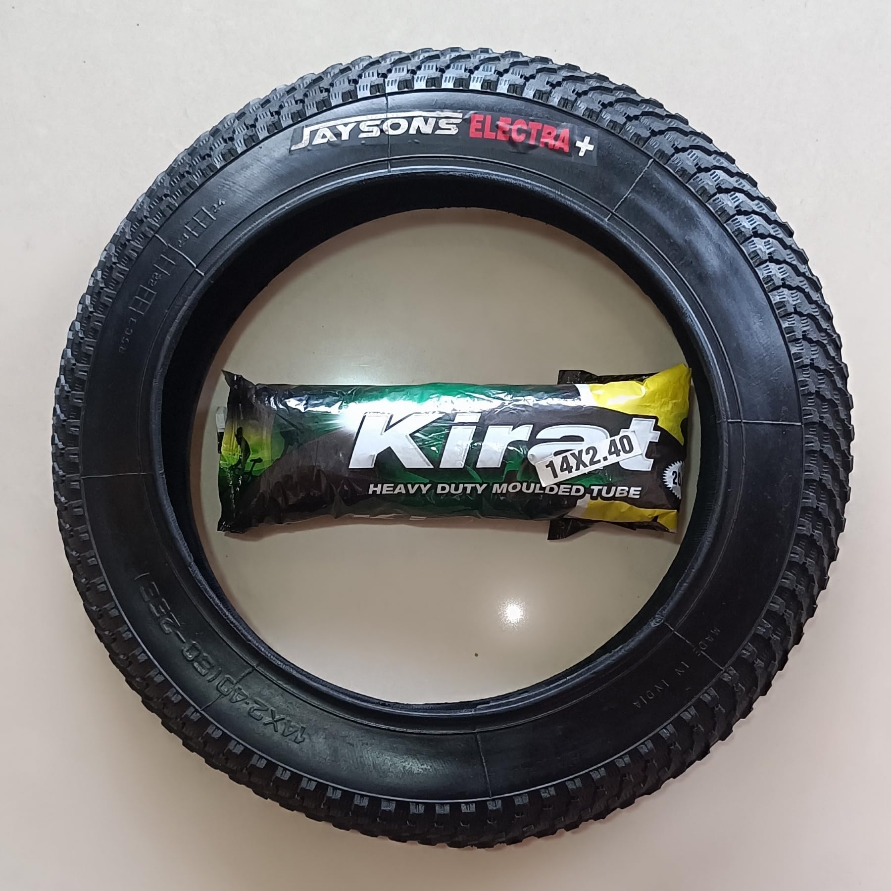 Kids Cycle Tyre 14x2.40 with Kirat Heavy Duty Moulded Tube, 14 Inch-picture-31